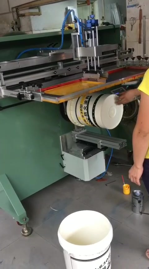 渭南市环球花盆丝印机涂料桶丝网印刷机储水桶滚印机印刷速度快图案