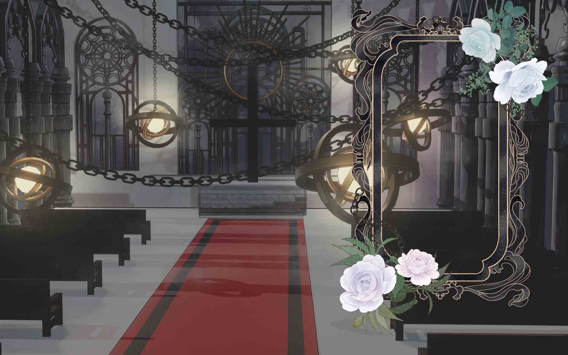 vup虚拟主播直播背景展示:暗黑系教堂牢笼