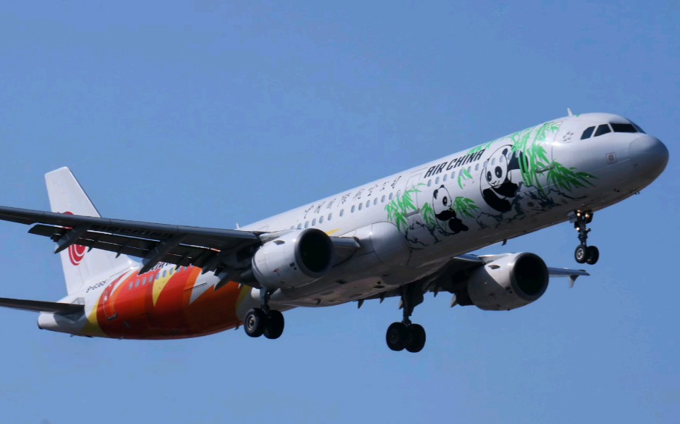 周末拍机呀,遇到国航的321彩绘喽!