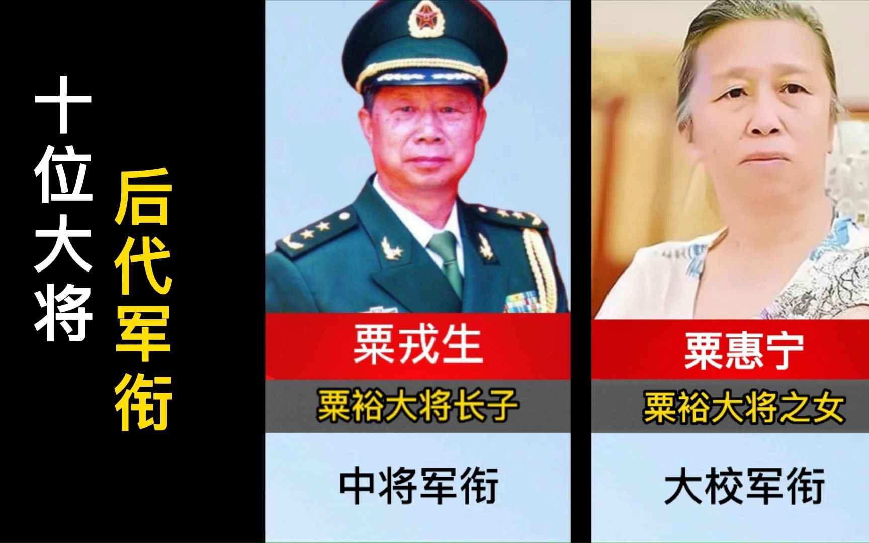 [图]开国十位大将后代军衔，将门虎子！