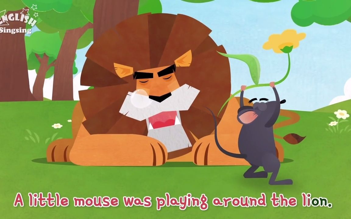 [图]The Lion and the Mouse 狮子和老鼠｜English Fairy Tale Stories 英文童话故事