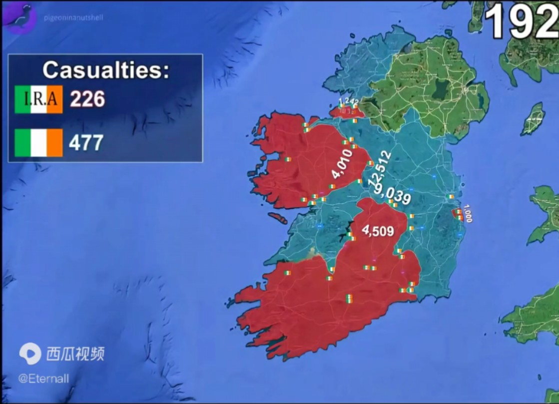 历史地图:爱尔兰内战战线变化哔哩哔哩bilibili