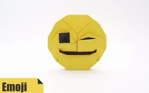 折纸—EMOJI表情 眨眼ORIGAMI WINK FACE EMOJI哔哩哔哩bilibili