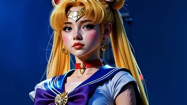 用ai还原美少女战士水兵月真人版3d动画