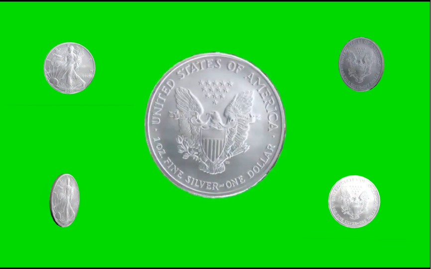 硬币旋转一分钟(绿幕素材)
