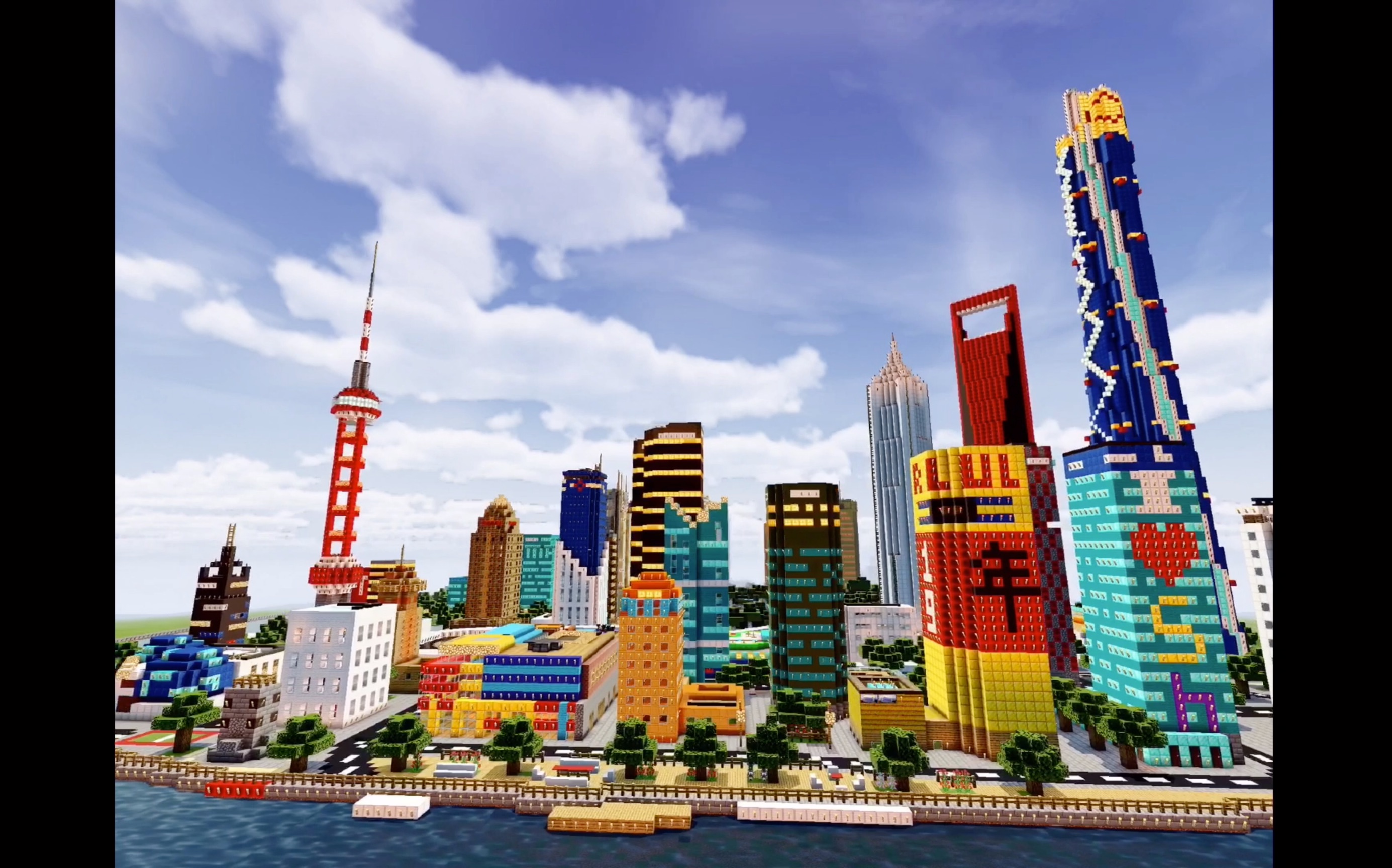 我的世界小比例还原上海陆家嘴续集--花絮