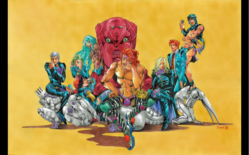 jojo反派2030inch大幅插图和好朋友一起设计