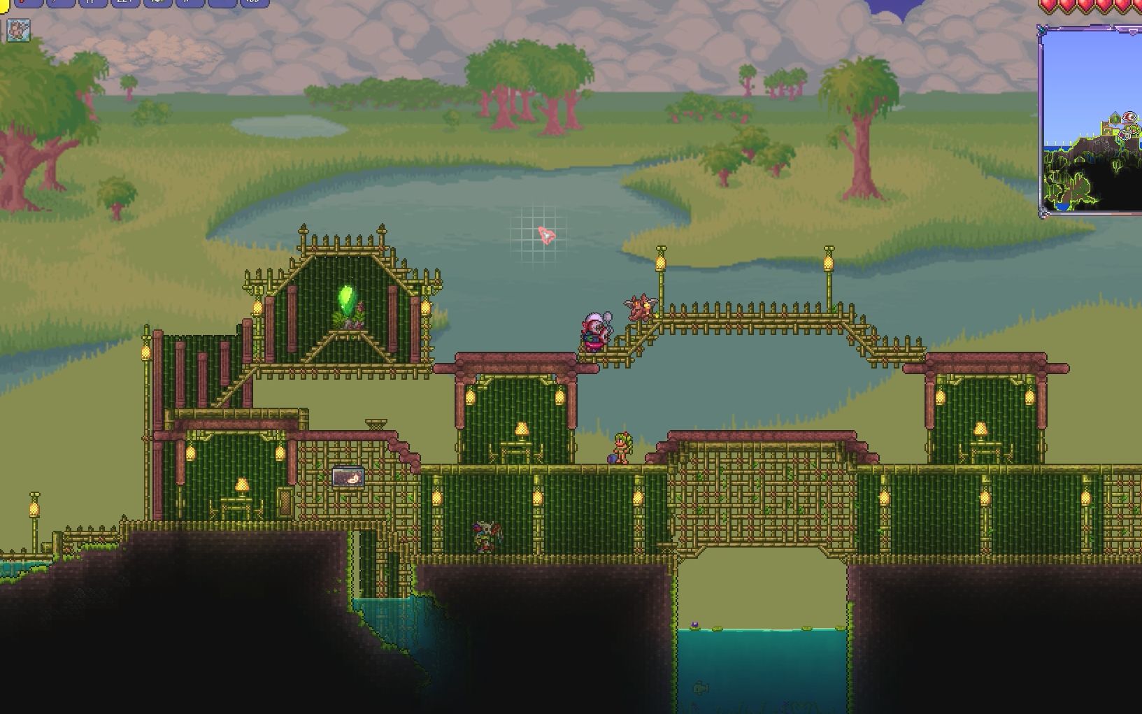 hammer【泰拉瑞亚1.4】大师模式(十一)用竹子和红木建造丛林晶塔