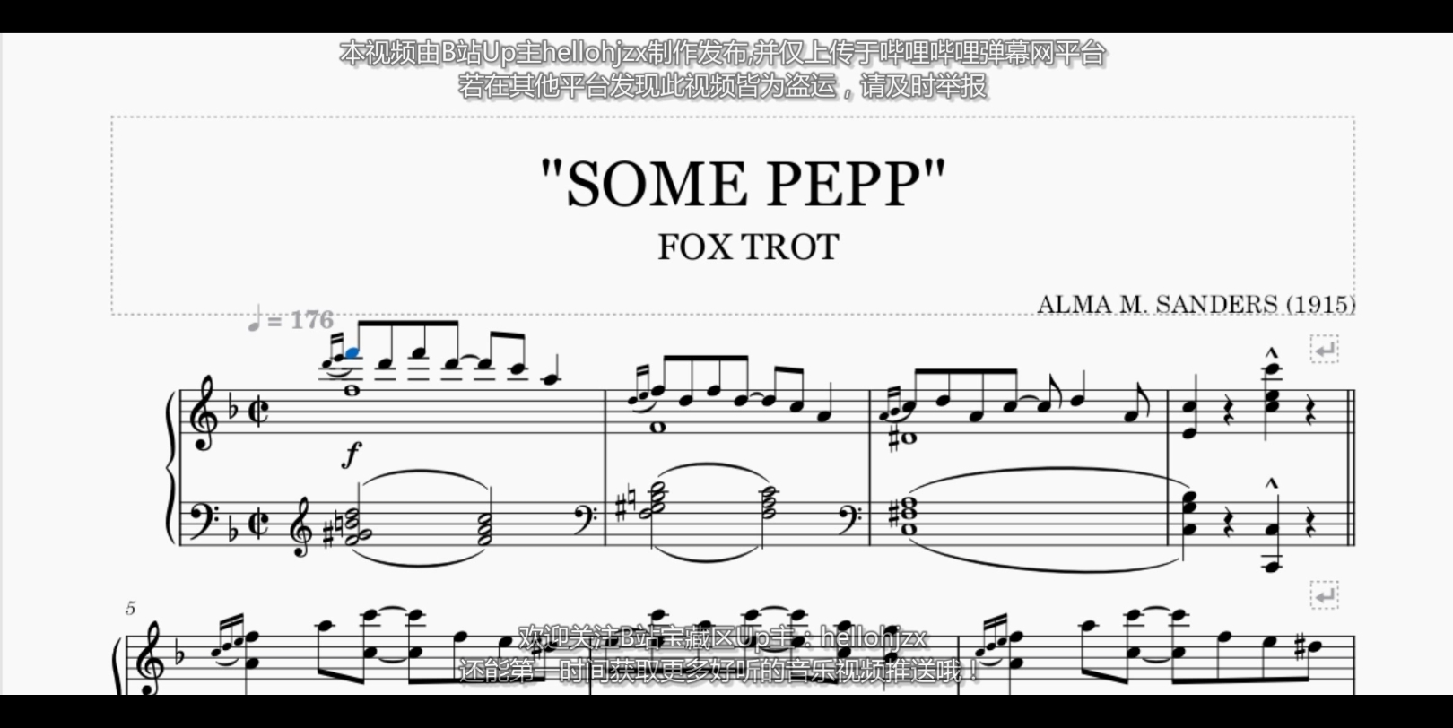 [图]艾尔玛·桑德斯：《一点点的胡椒（狐步舞曲）》-Alma M. Sanders : Some Pepp Fox Trot（1915年出版的拉格泰姆进行曲作品）