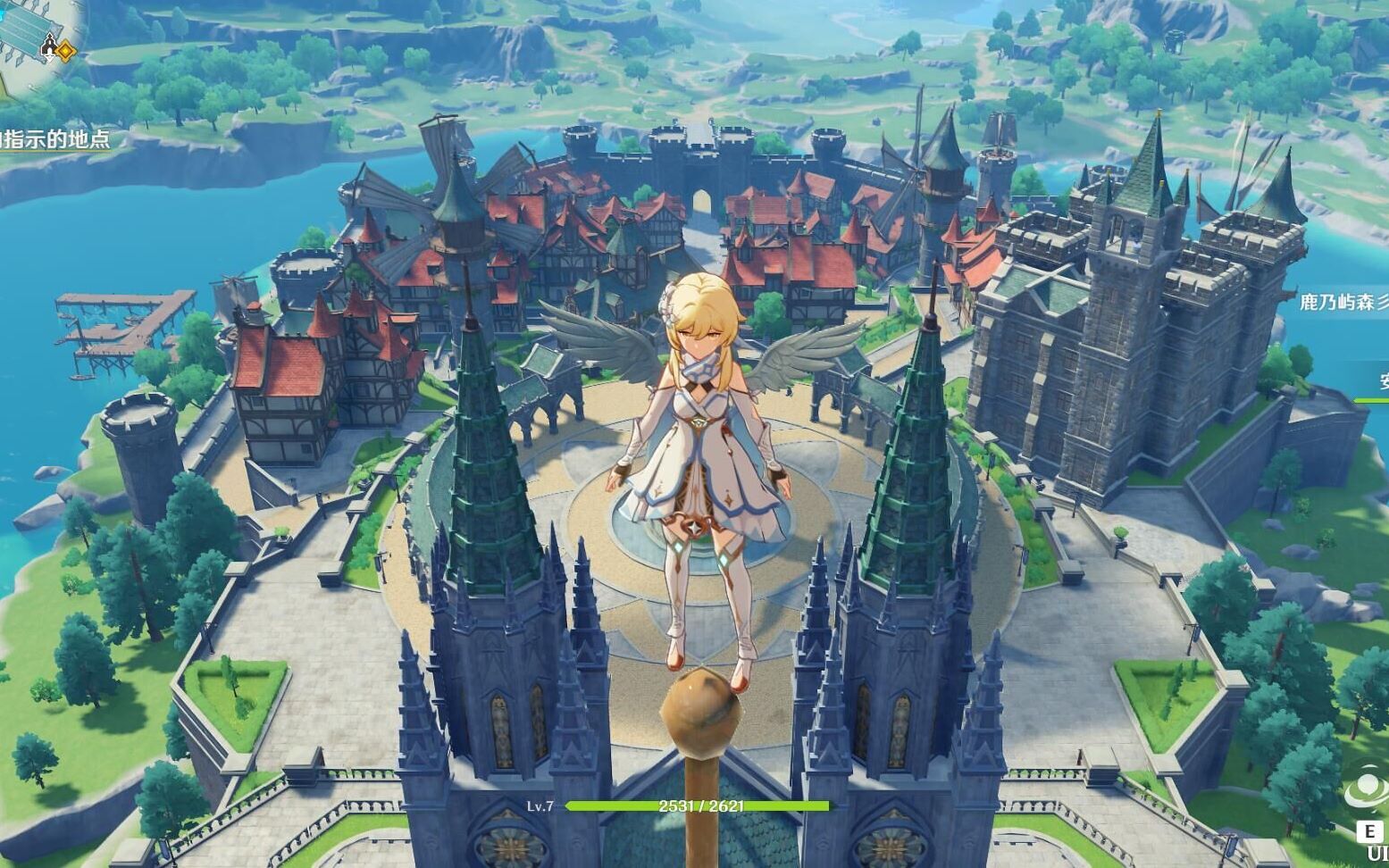 【原神】蒙德城最高点风翅飞行 风景很棒(按e同步)_哔哩哔哩_bilibili