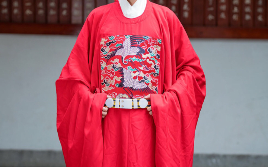 南雅集仙鹤补服男款真实汉服开箱视频