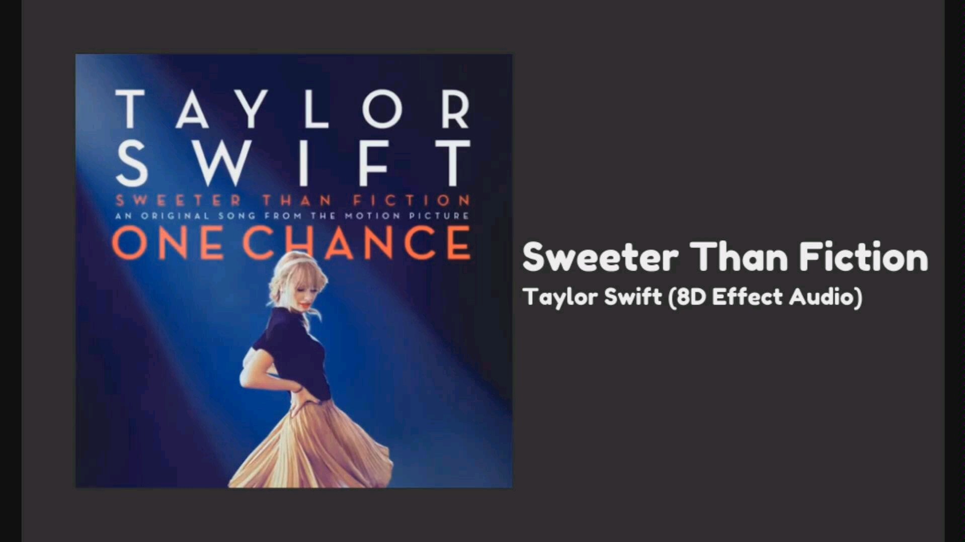 [图]戴上耳机！TAYLOR SWIFT - Sweeter Than Fiction 8D环绕版音频