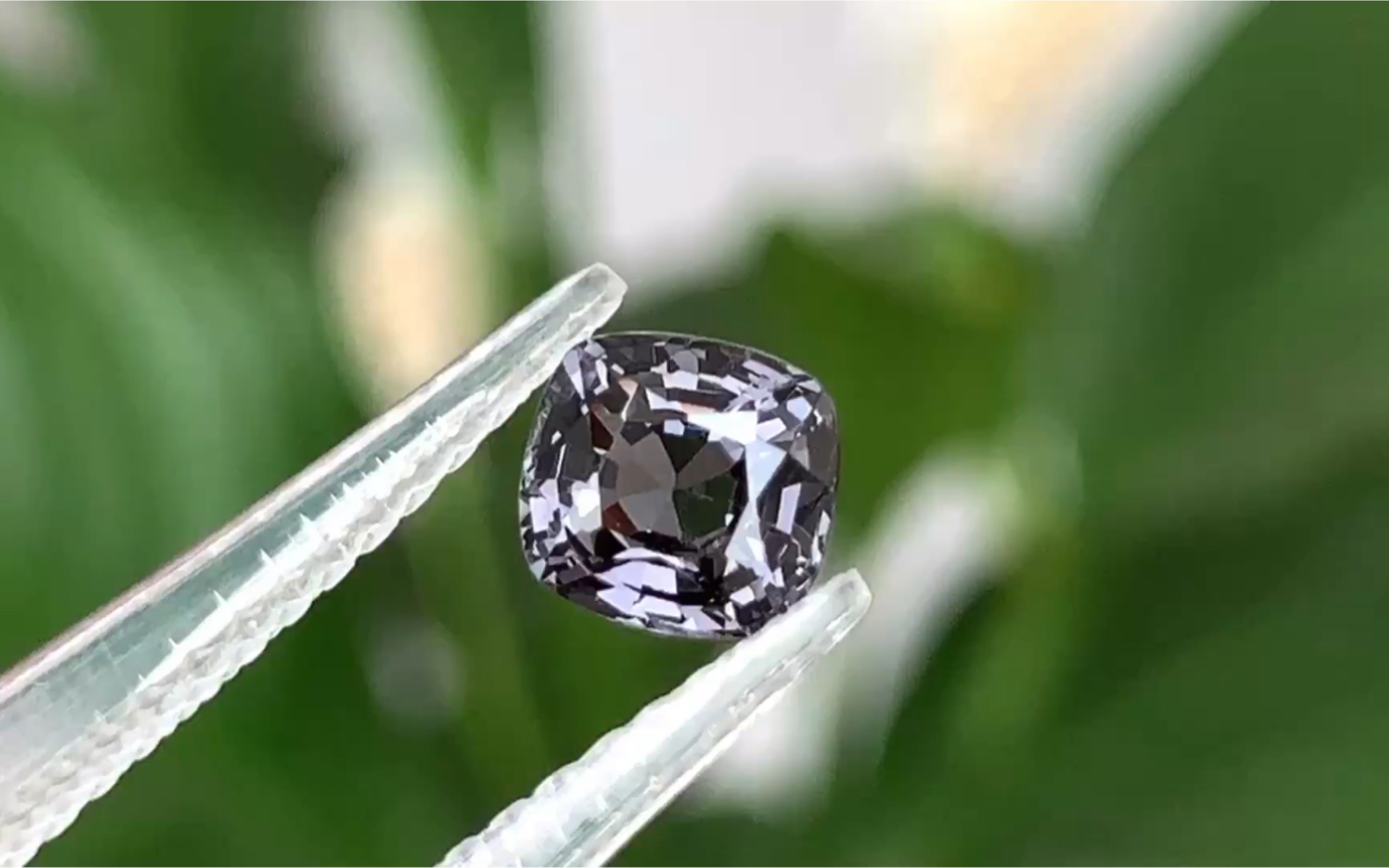 酷酷的金属灰尖晶石06268精切方枕形,绝美!