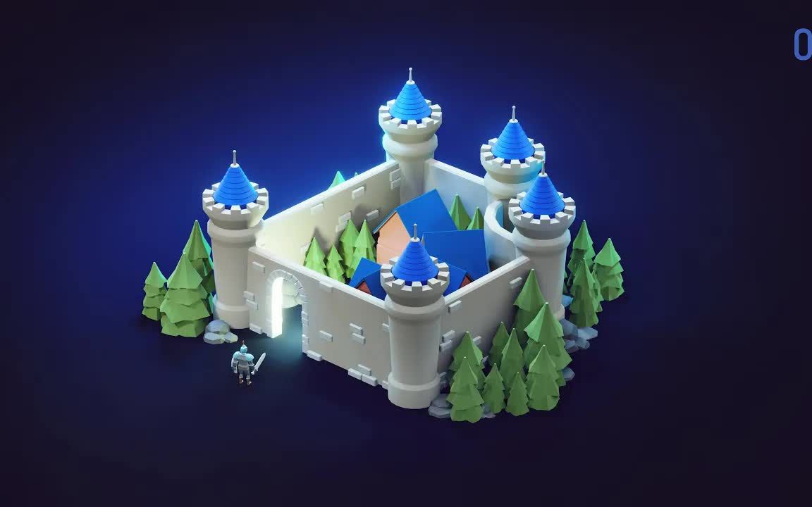 blender 可爱小城堡,教程,q版必备技能    怎么做?