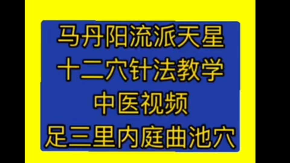 [图]马丹阳流派天星十二穴针法教学演示中医视频网盘足三里内庭曲池穴