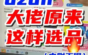 俄罗斯ozon出单大佬快速精准选品