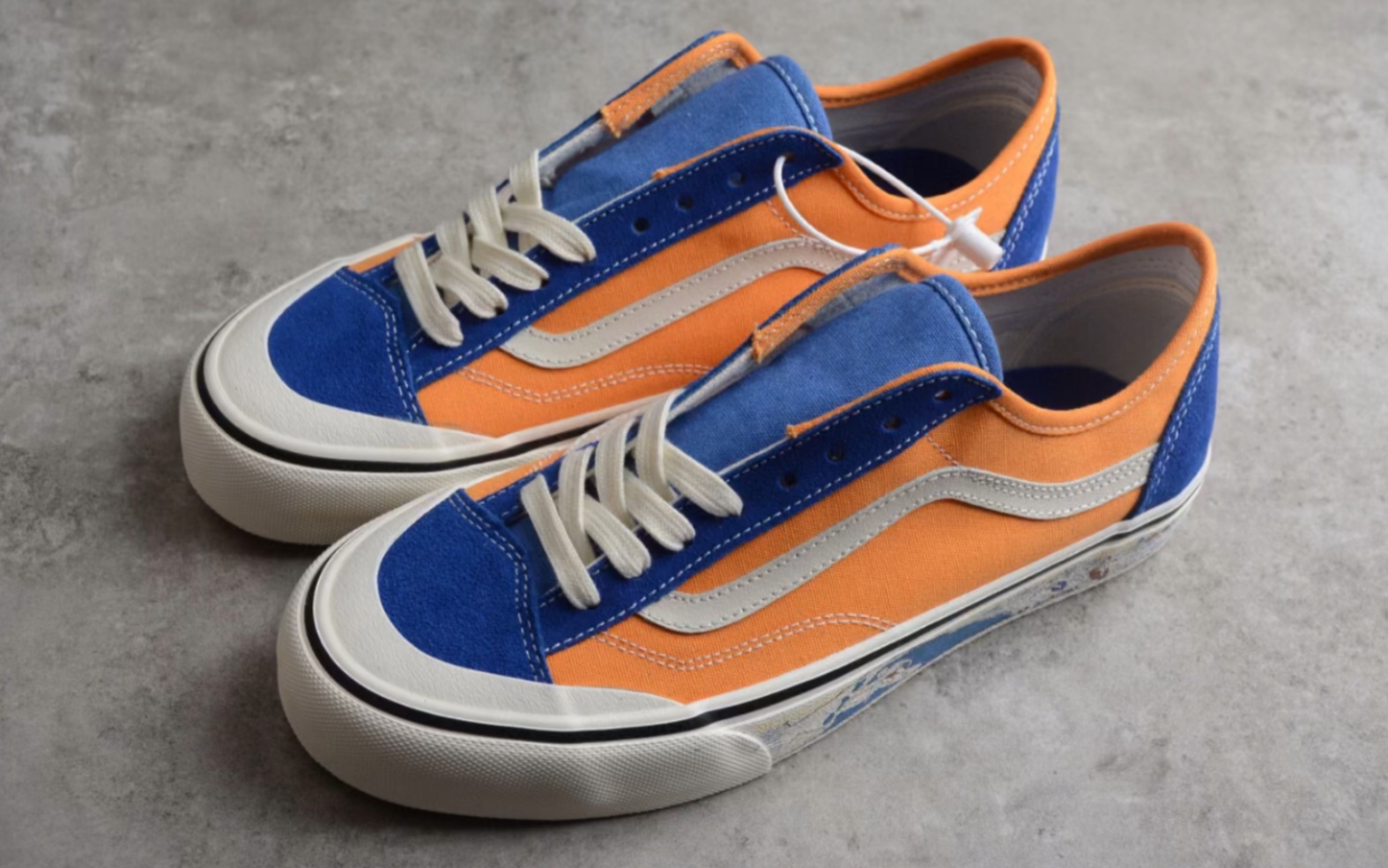 万斯蓝橘 vans style 36 decon 冲浪印花半月包头复古硫化帆布鞋