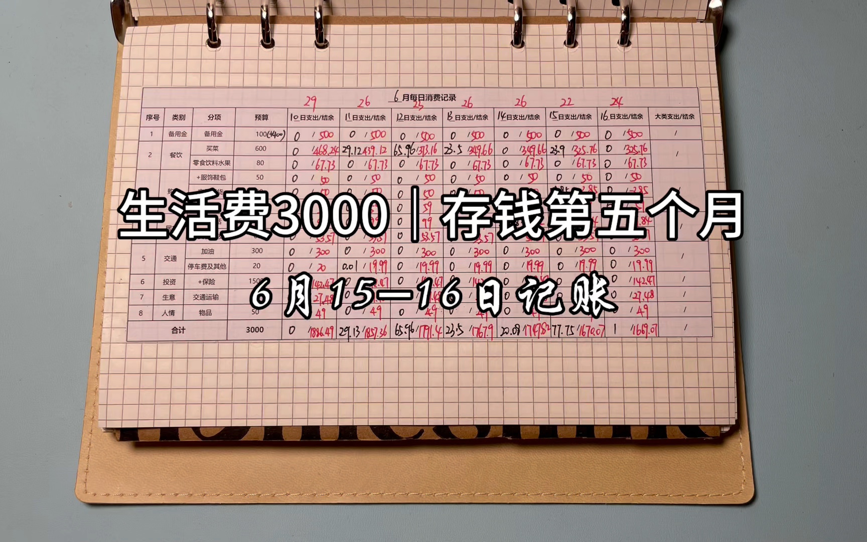 生活费3000|存钱第五个月|6月1516日收支记录哔哩哔哩bilibili