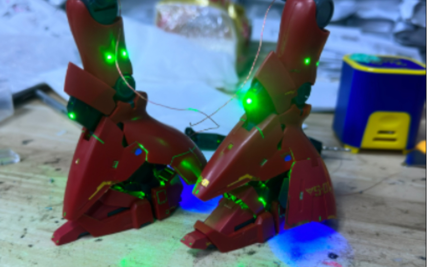 rg沙扎比腿部加灯效果分享