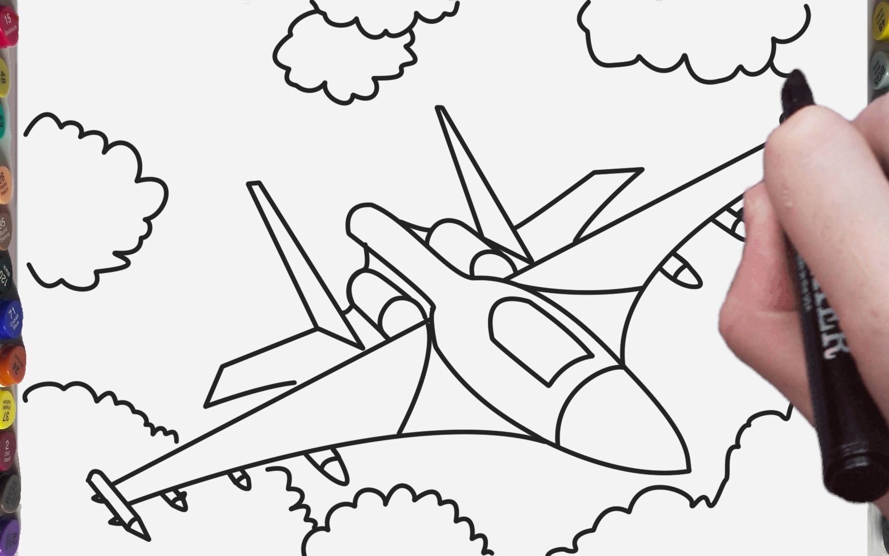 战斗飞机简笔画儿童图片