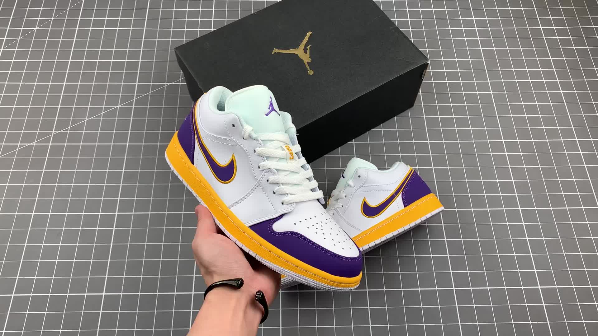 airjordan1low紫金湖人aj1乔1低帮休闲板鞋同步官配色zl9s