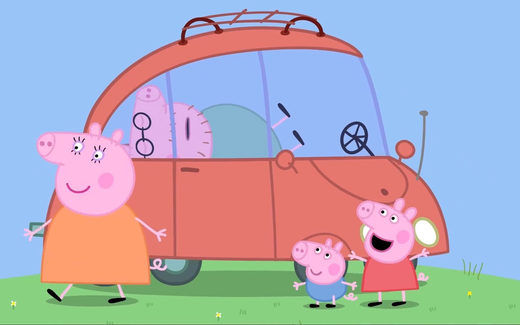 小猪佩奇:猪爸爸在野外露营,突如其来的大雨却打断了他的美梦