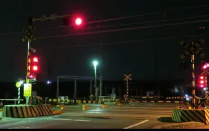 Download Video: 【日本铁道】【踏切風景】深夜の東海道線寺野踏切で　上り下りの「サンライズ瀬戸・出雲」の通過を見る