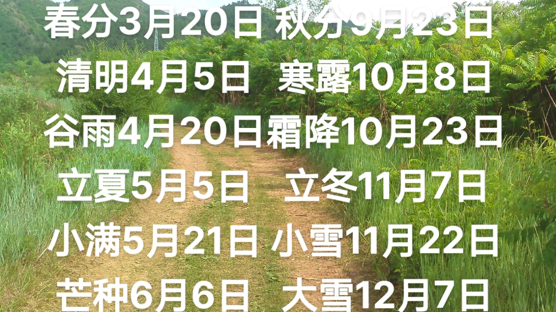 2022年二十四节气时间表哔哩哔哩bilibili