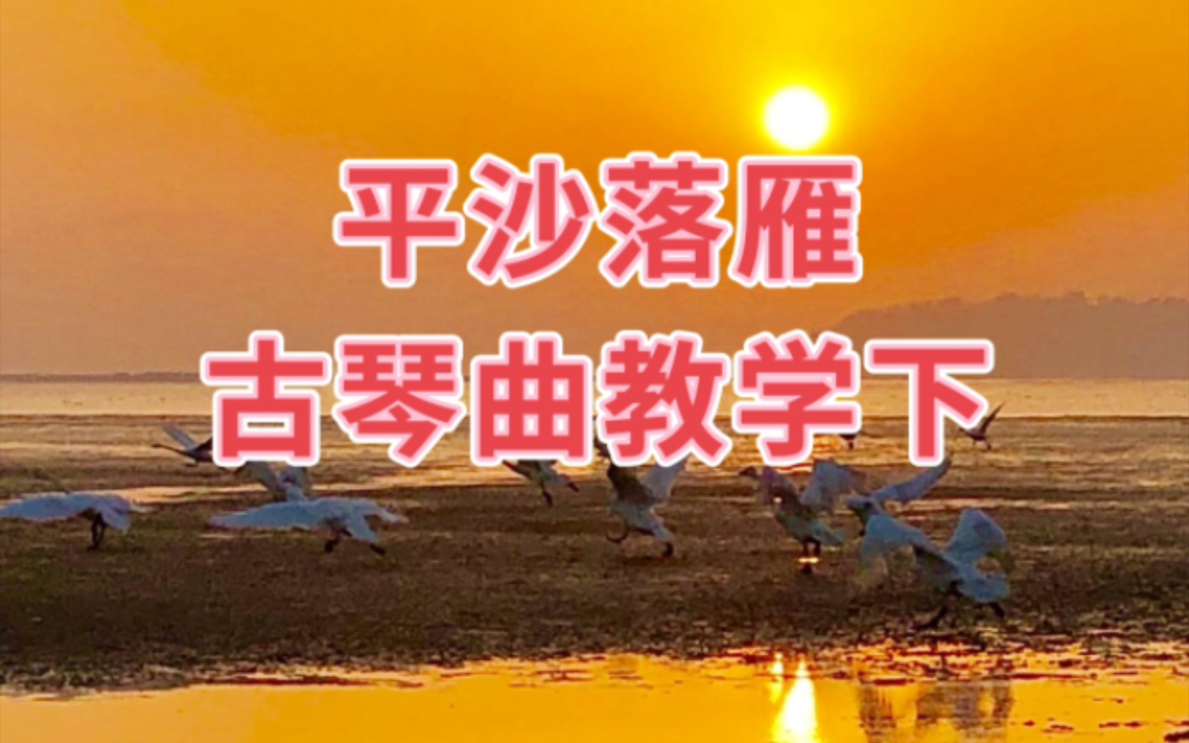 [图]古琴曲《平沙落雁》下集 管平湖版，详细教学讲解！