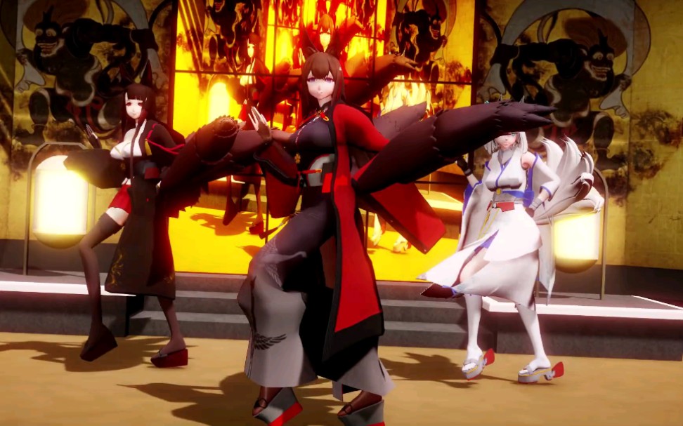 [碧蓝航线 mmd] gokuraku jodo 天城x赤城x加贺
