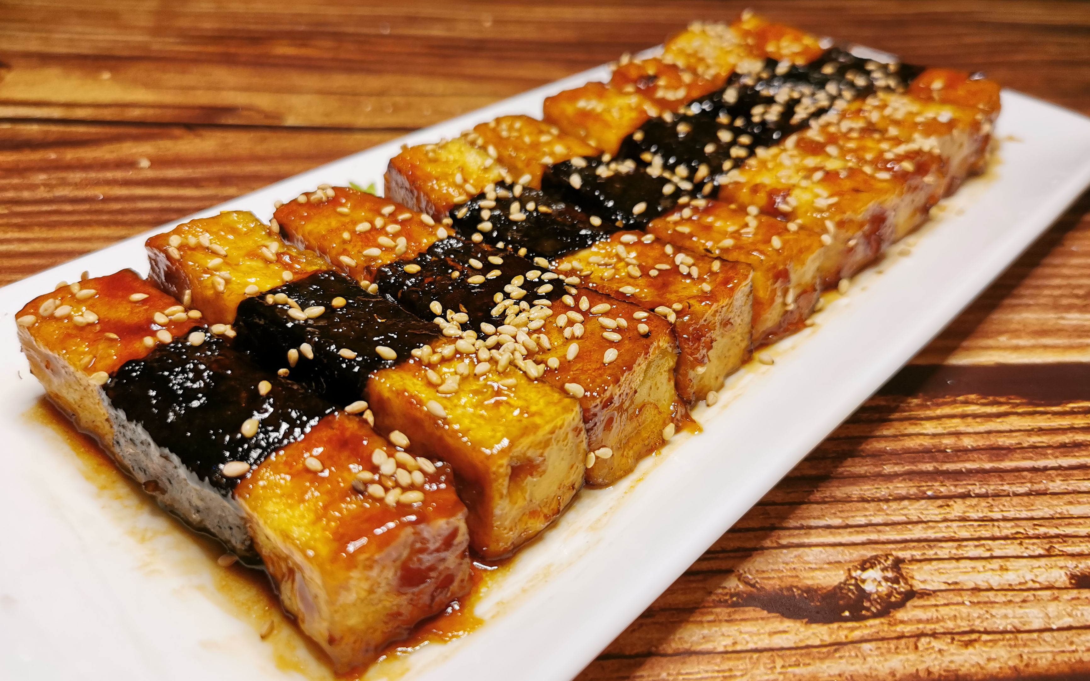 豆腐的神仙吃法,活了30多年真的是第一次吃,取名叫照烧海苔豆腐