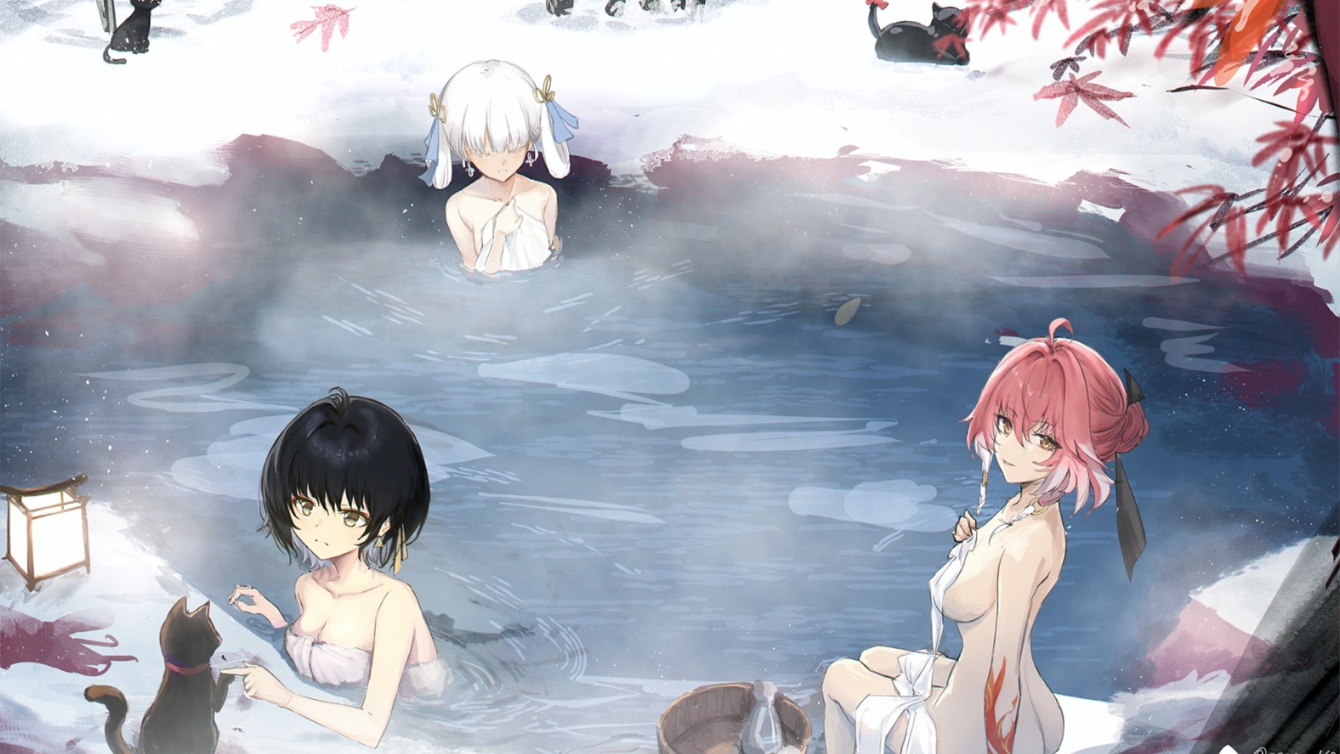 库洛能不能给鸣潮的温泉加点像这样的入浴动画呢?