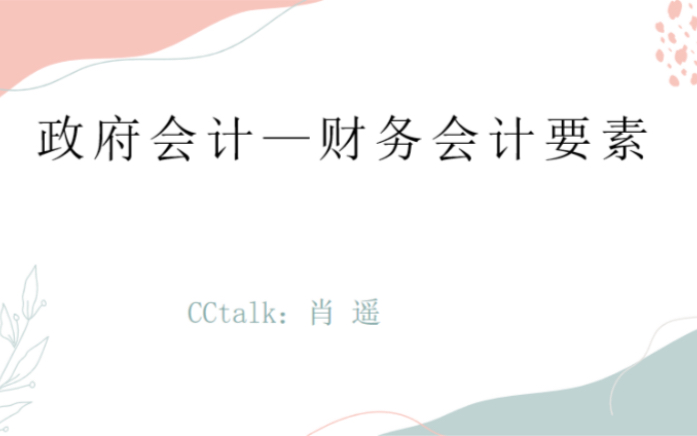 江苏事业单位专技岗—政府会计之财务会计要素哔哩哔哩bilibili