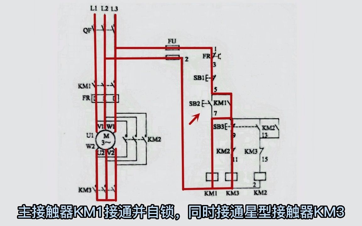 手动降压启动电路图图片