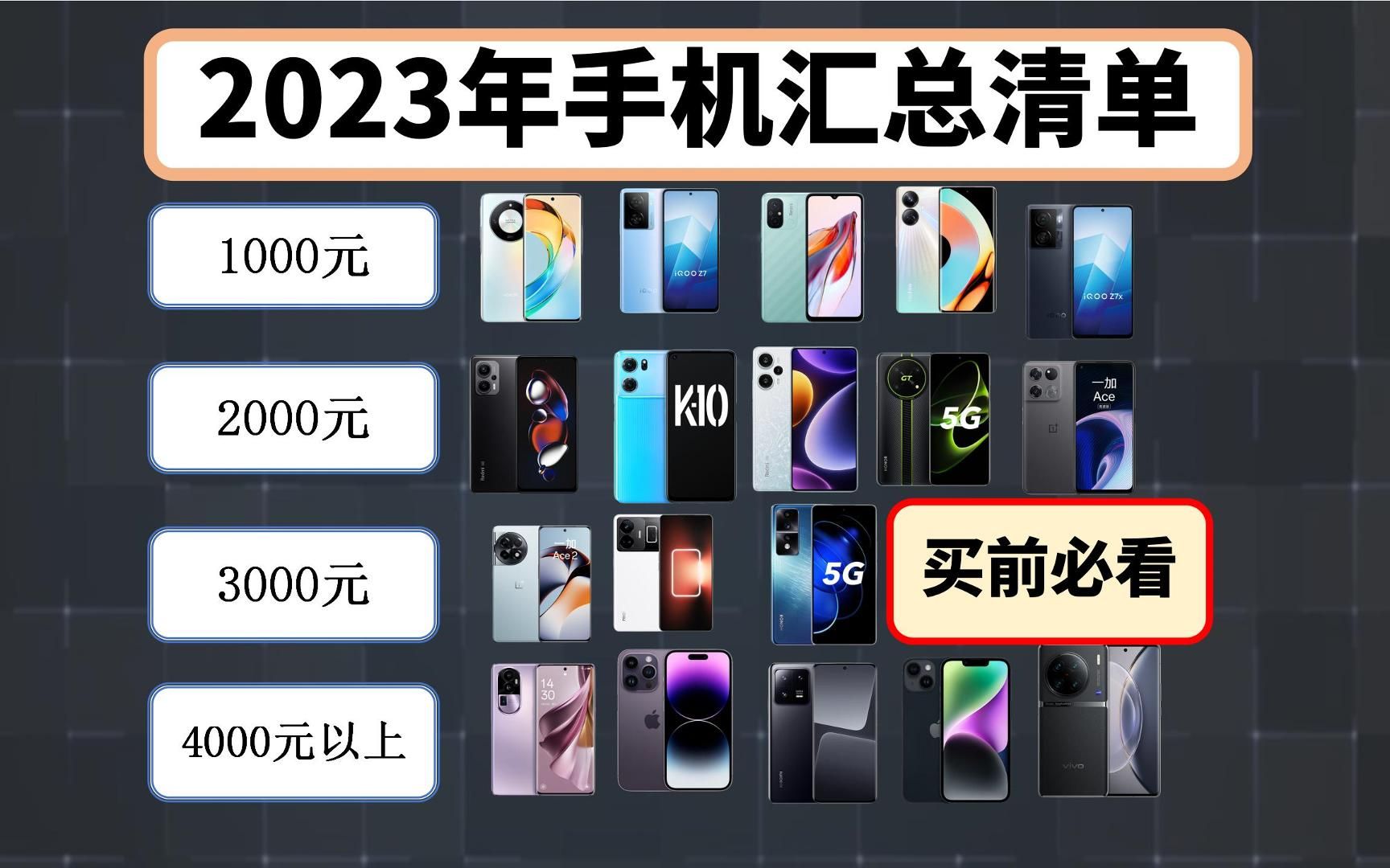 2023年八月手机选购指南,全价位、全品牌最值得购买的高性价比手机推荐清单哔哩哔哩bilibili