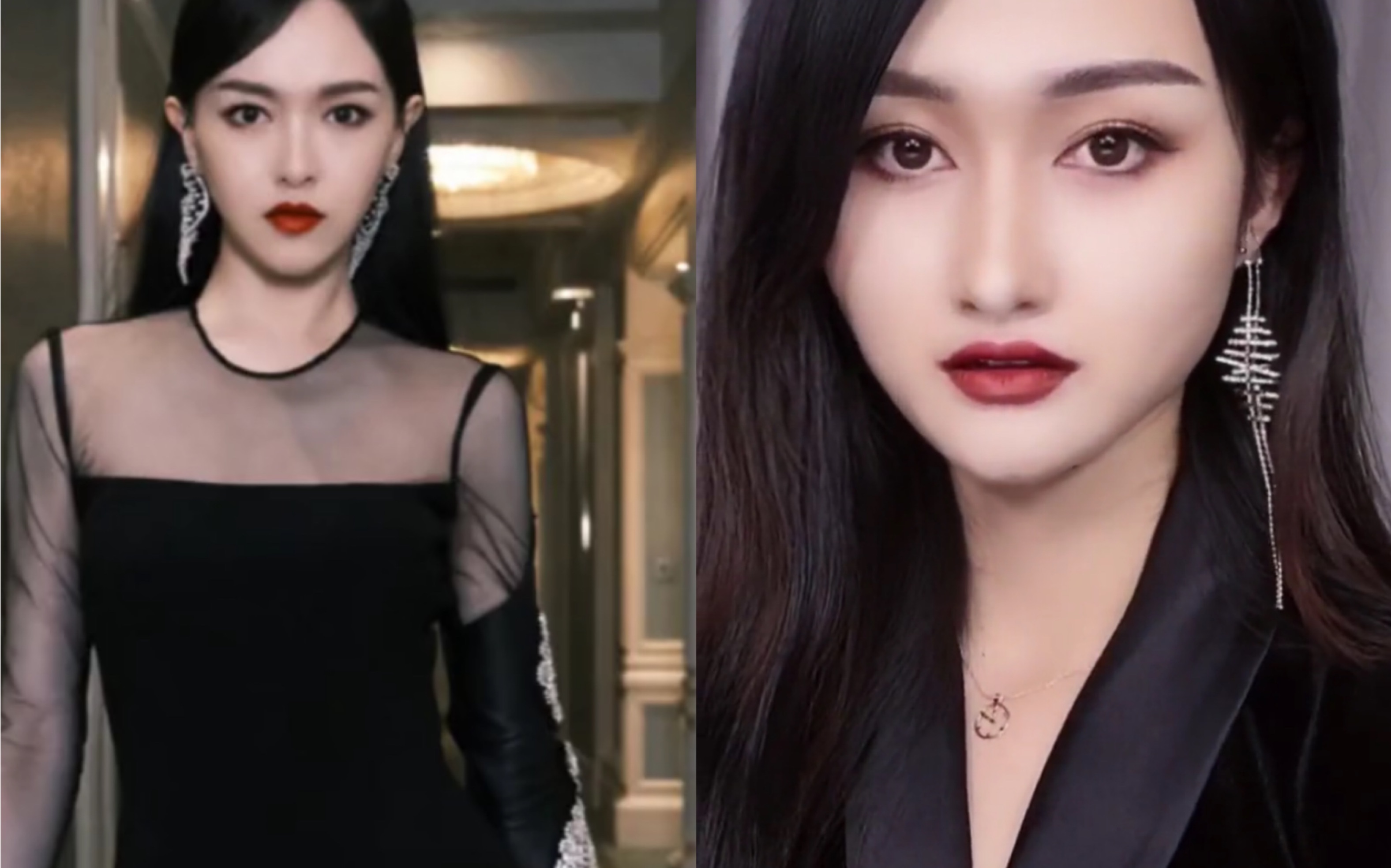 唐嫣仿妆,这个红毯造型妆容又美又飒