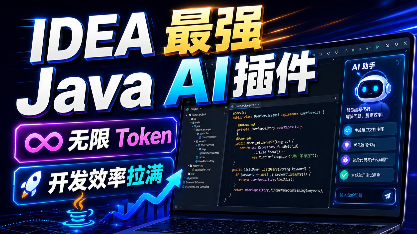 IDEA Java 开发最佳 AI 辅助插件:Java AI,无限 Token,程序员效率直接拉满!