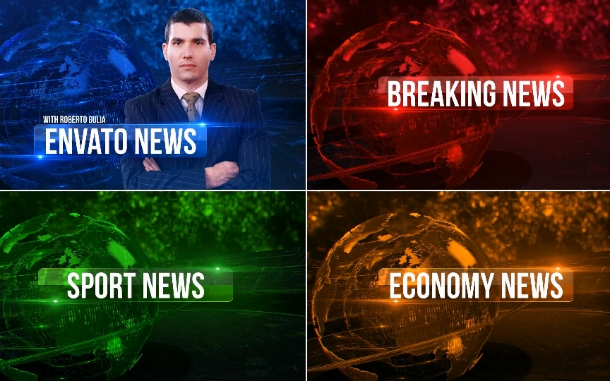 ae模板-新闻联播节目片头模板电视台科技财经新闻片头模板