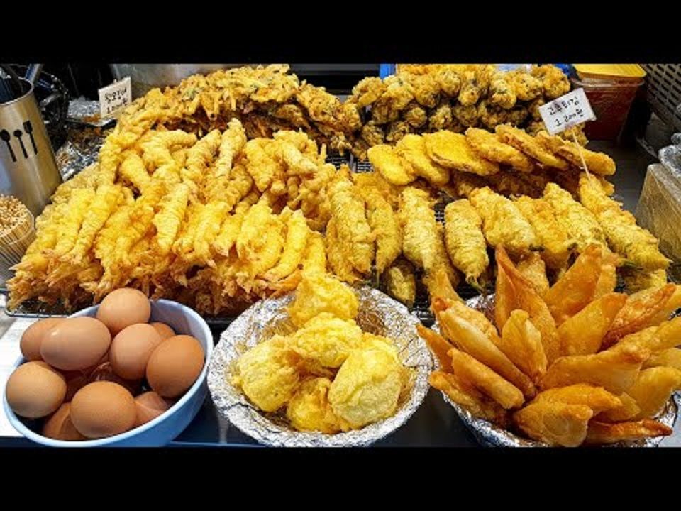 【韩国美食】各类油炸食品、辛辣的年糕、煎饼、炸虾、韩国人气小摊合集哔哩哔哩bilibili