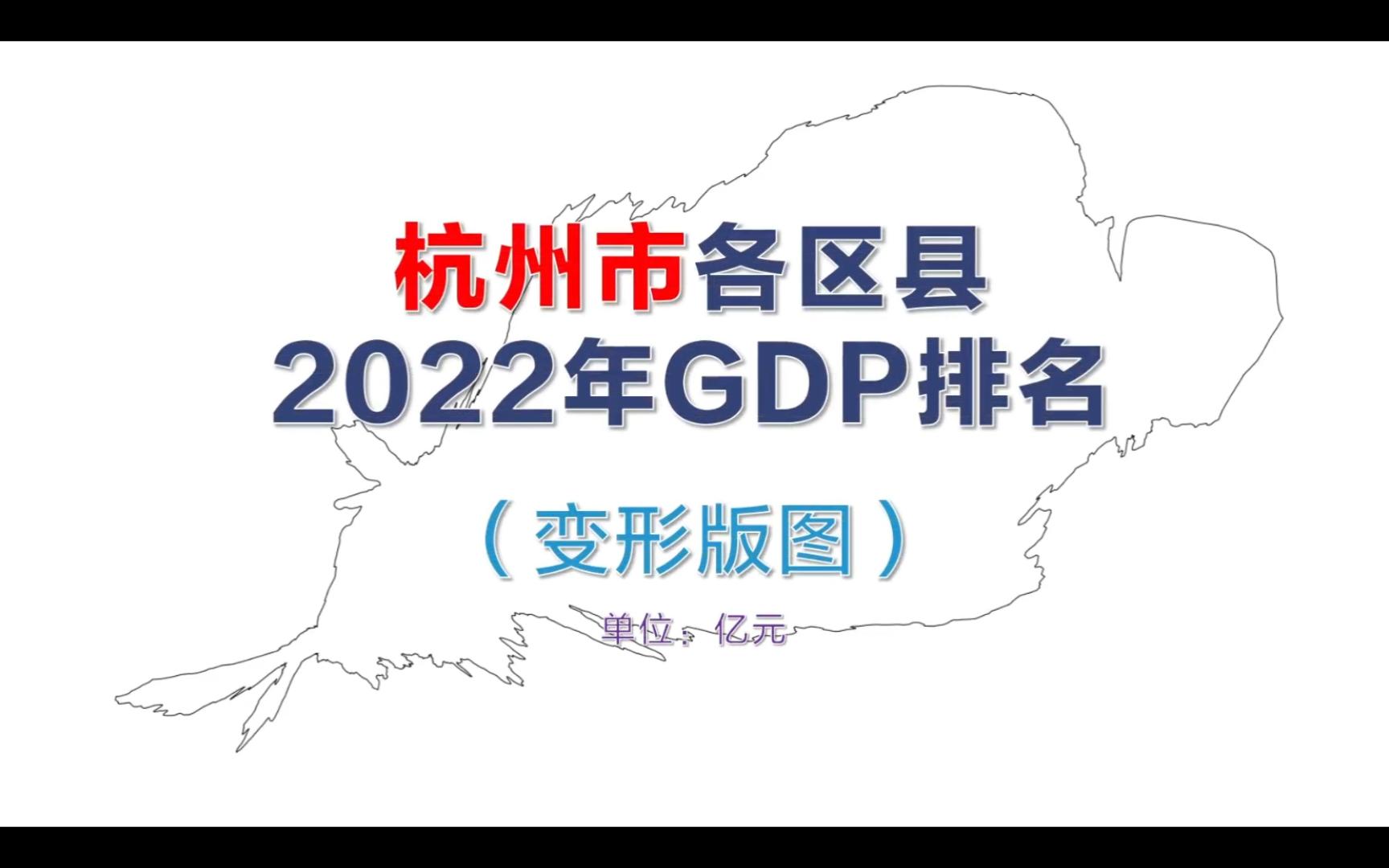 【这是变形版图】杭州市各区县2022年GDP排名哔哩哔哩bilibili