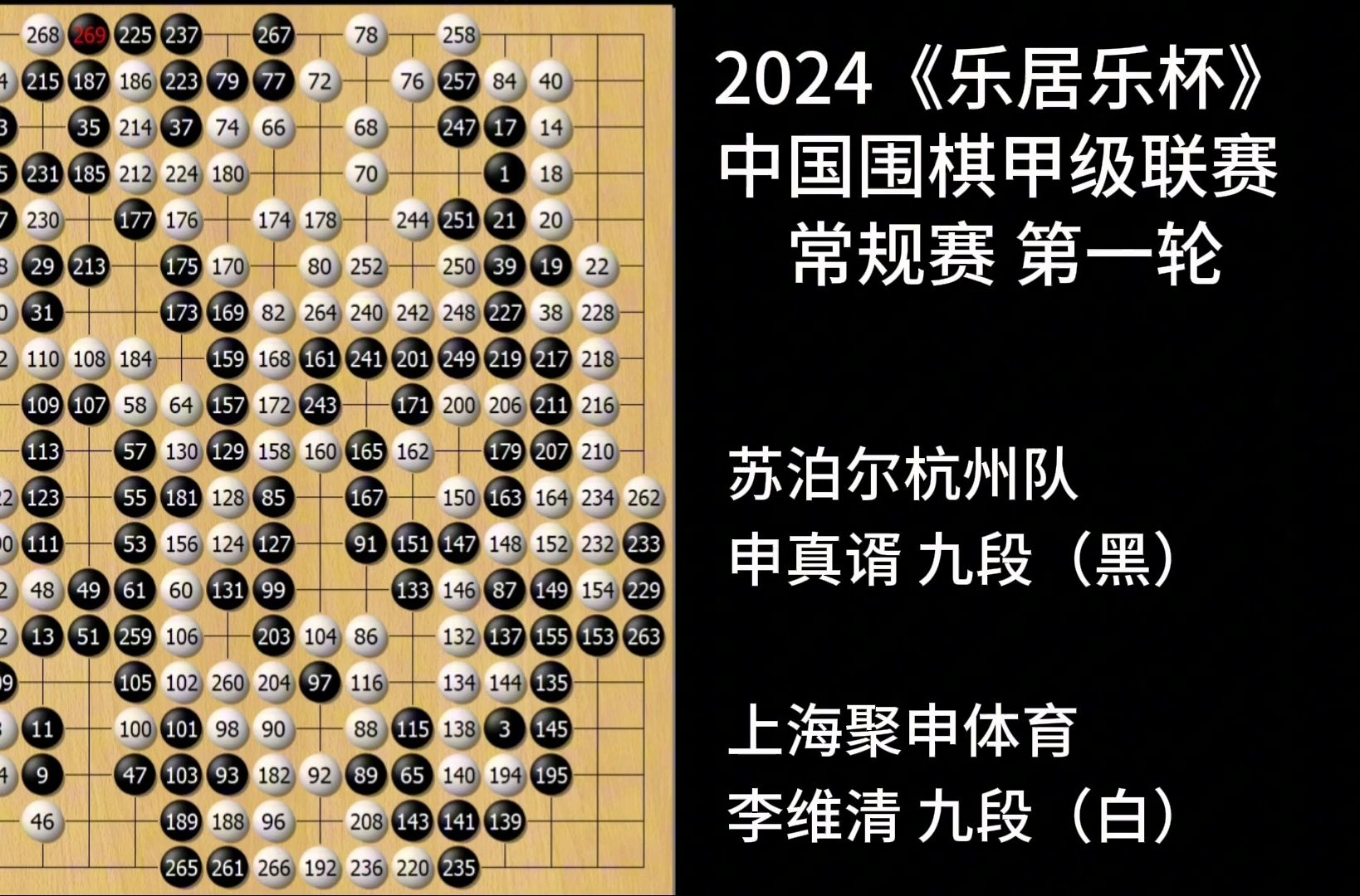 高手棋谱系列:第26届中国围甲常规赛第一轮申真谞vs李维清