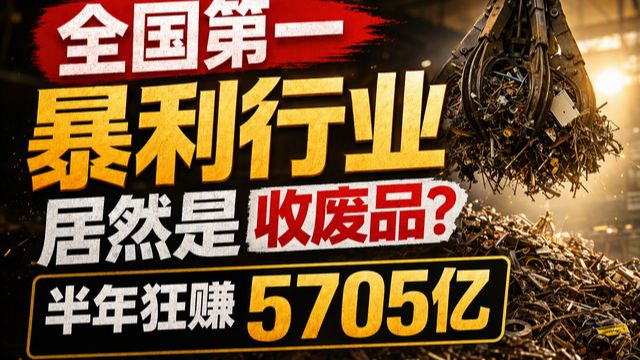 全国第一暴利行业居然是收废品？半年狂赚5705亿