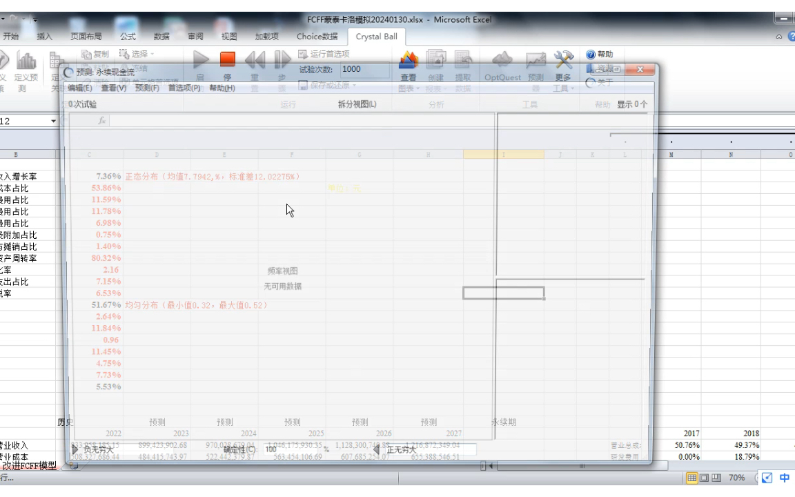 改进的FCFF估值模型(蒙特卡洛模拟)哔哩哔哩bilibili