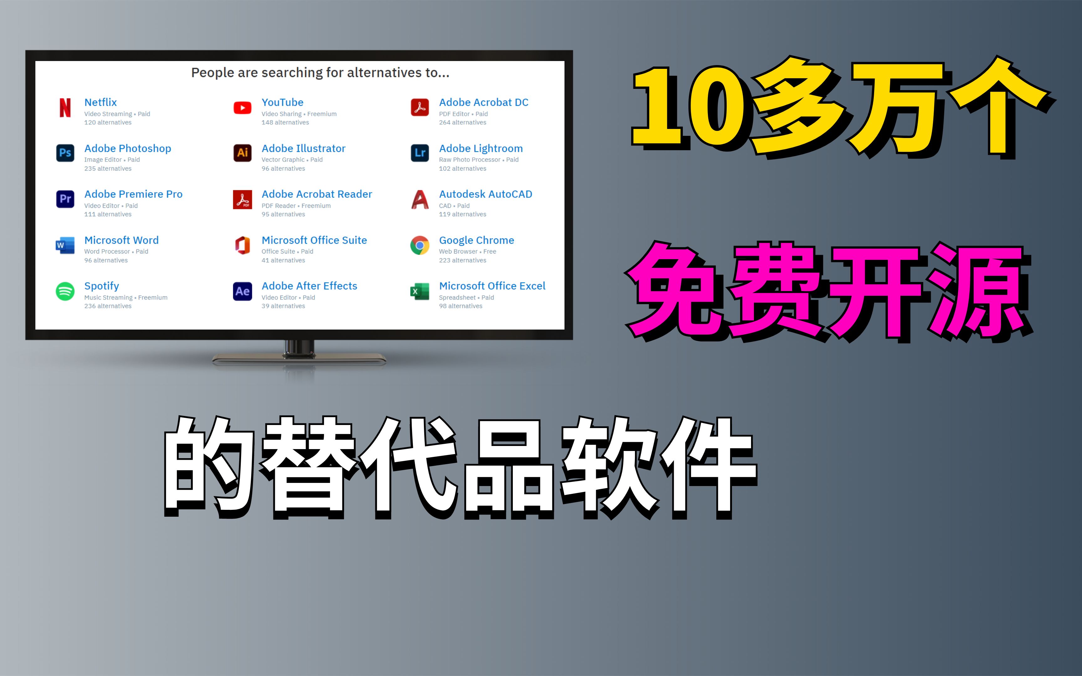 [图]用不起付费软件的都来看看，这里有10多万款免费开源的替代品软件