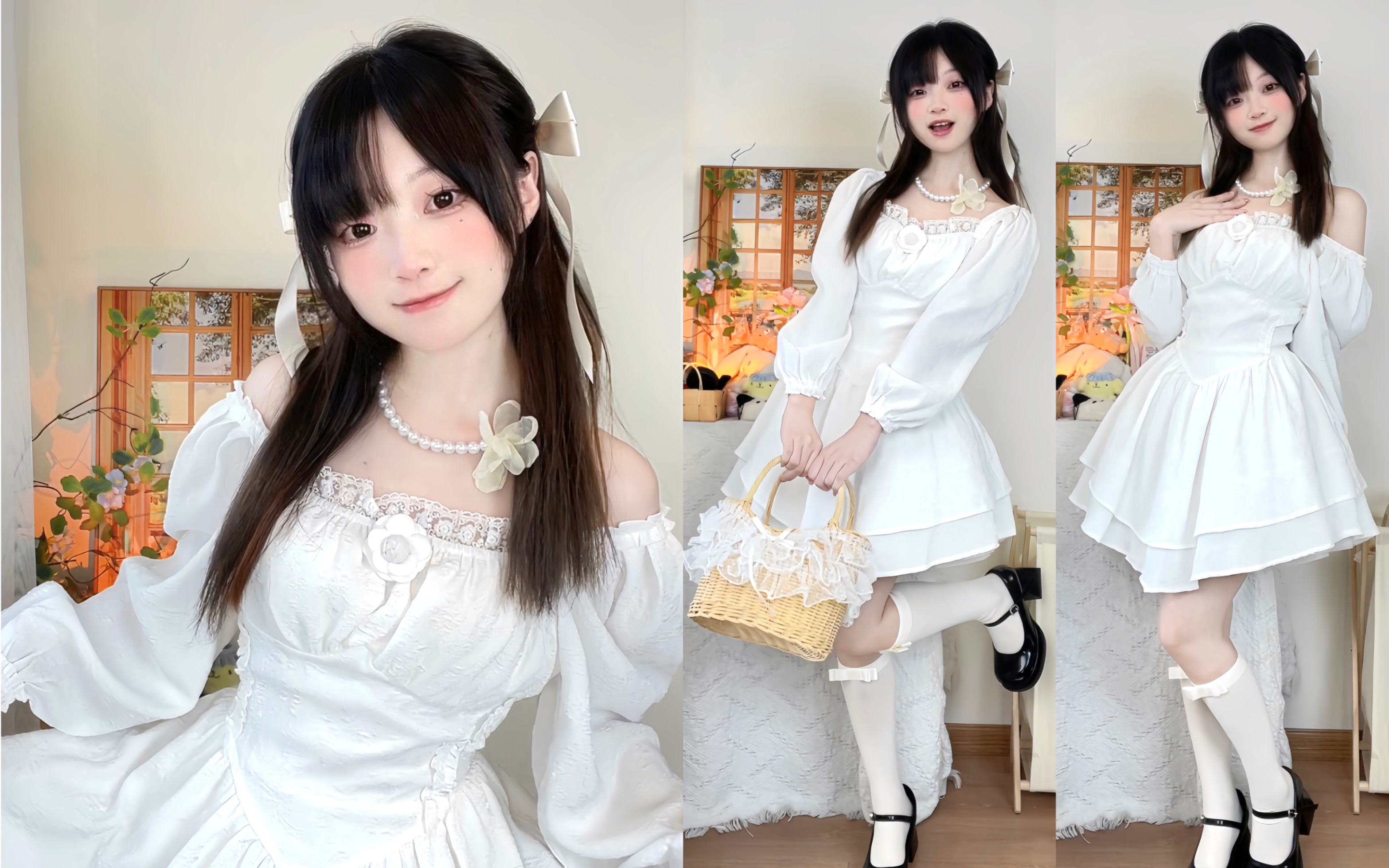 153甜妹穿搭|夏日初恋感小白裙06好纯好少女