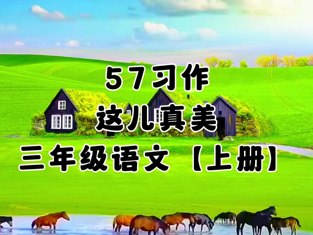 57.习作,这儿真美,小学三年级语文上册(人教版)哔哩哔哩bilibili