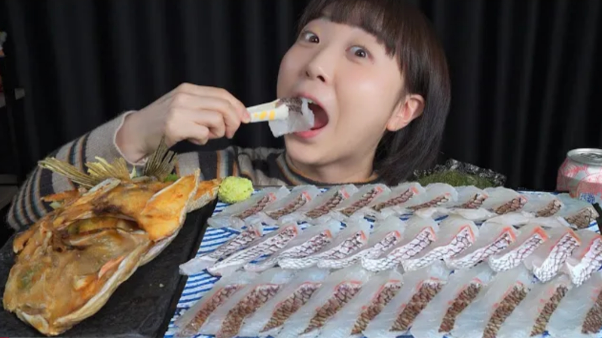 【yamyami美食】红鲷鱼生鱼片Mukbang eating show哔哩哔哩bilibili