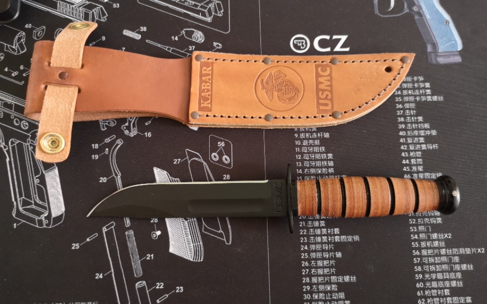 开箱评测卡巴1217缩小版卡巴1250详细评测kabar