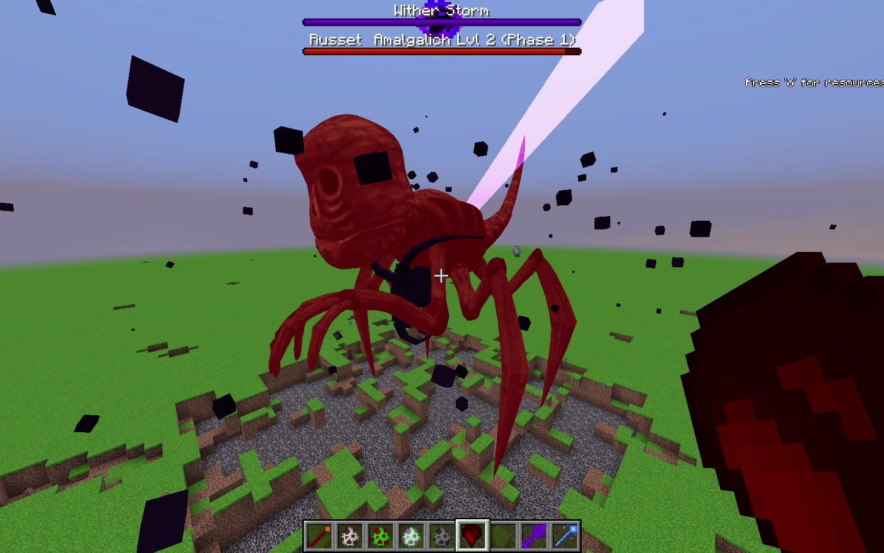 witherstorm stage 3 and 4 vs amalgalich minecraft mob battle