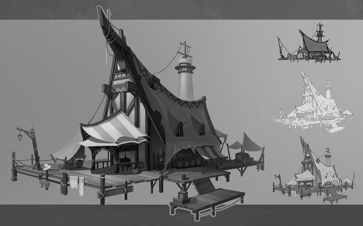 3dmax游戏建模——3dmax入门小白游戏场景建模案例,新手适用